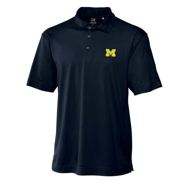 michigan wolverines tee shirt black polo with logo in big and tall 2x-6x xlt-5xlt