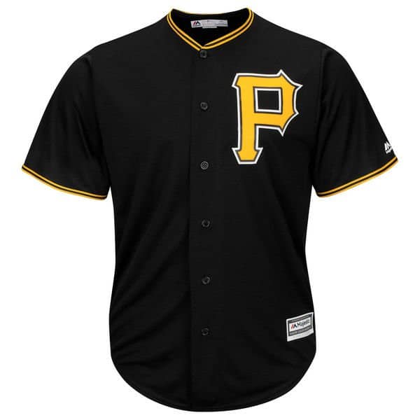 big and tall pittsburgh pirates black jersey in 2x 3x 4x 5x 6x xlt-5xlt by Majestic