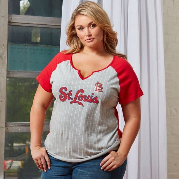 st louis cardinals plus size v-neck shirts in plus 3x and 4x