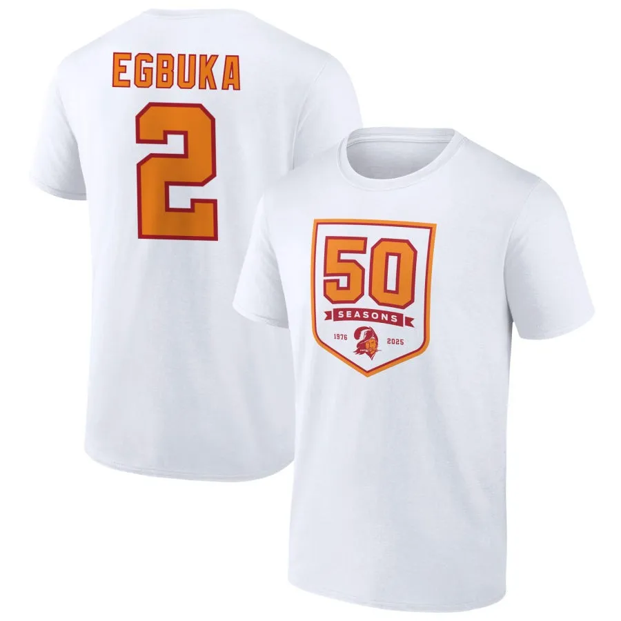 Buccaneers 50th Anniversary Emeka Egbuka Jersey Tee