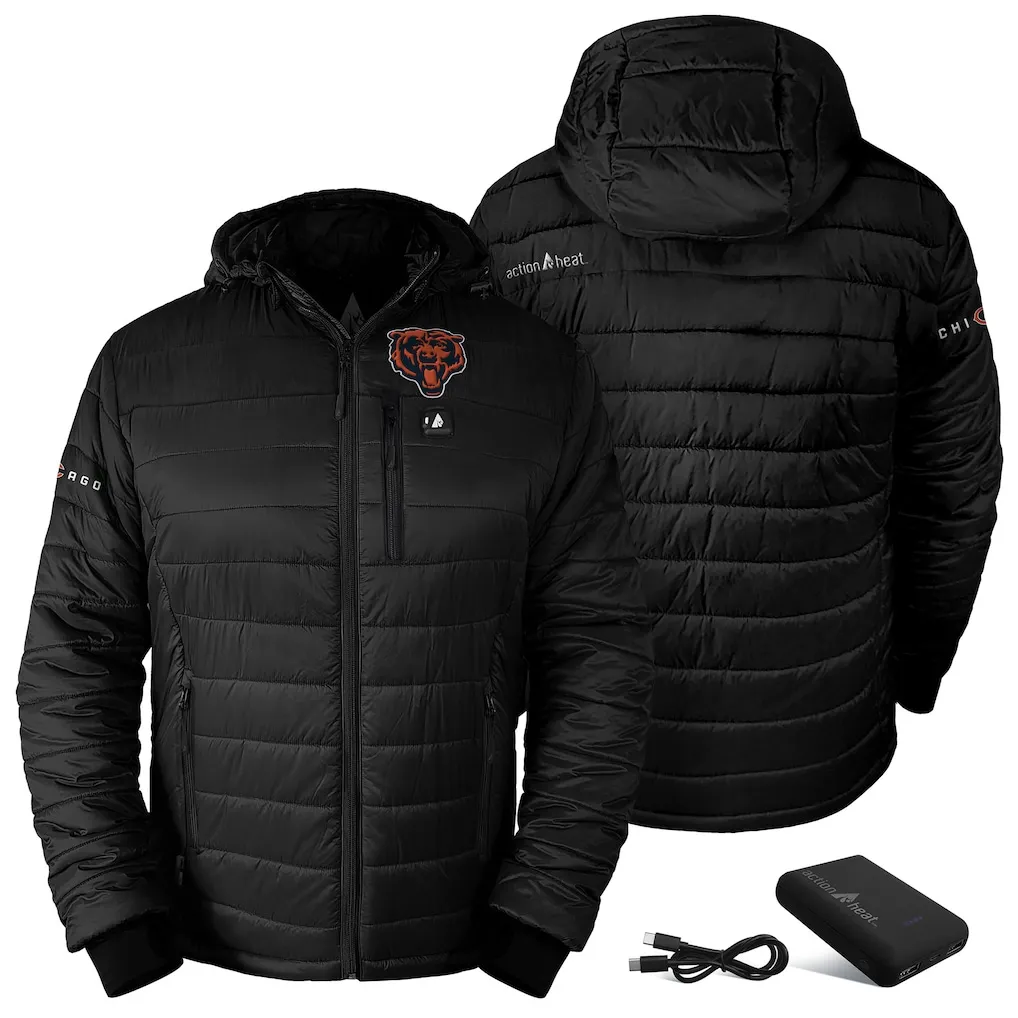 Insulated Chicago Bears Winter Coat with Warmers