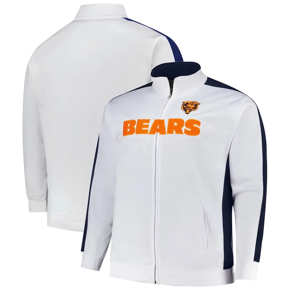 Big and Tall Chicago Bears Full Zip Winter Jacket