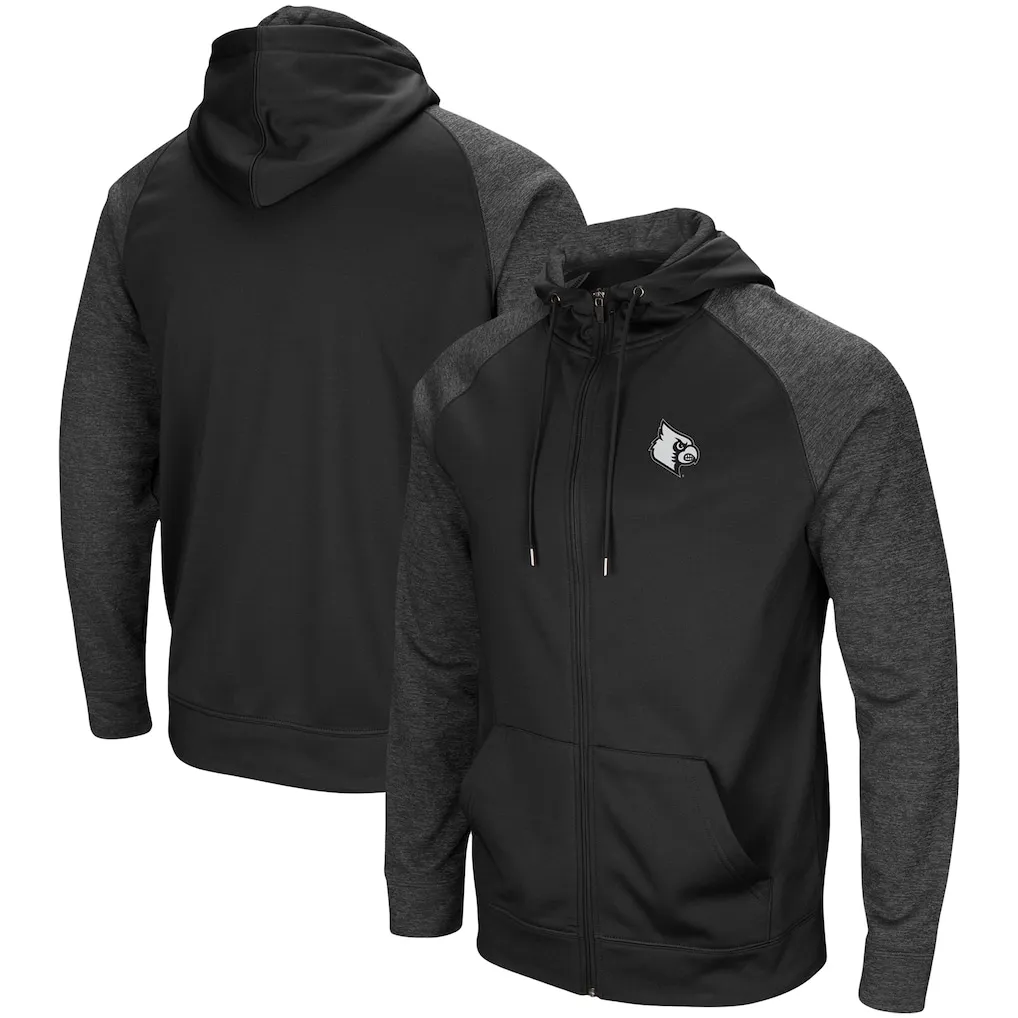 Black Louisville Cardinals Zip Hoodie Jacket