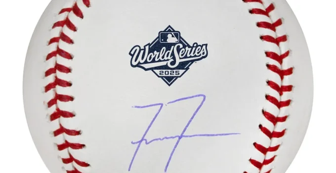Dodgers Freddie Freeman Autographed World Series Baseball - 2025