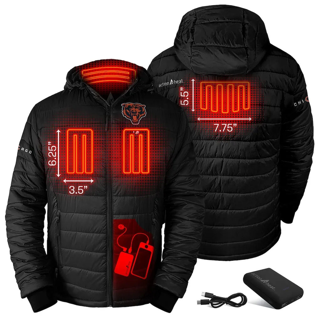 Chicago Bears Insulated and Heated Jacket - Heavy and ready for winter.