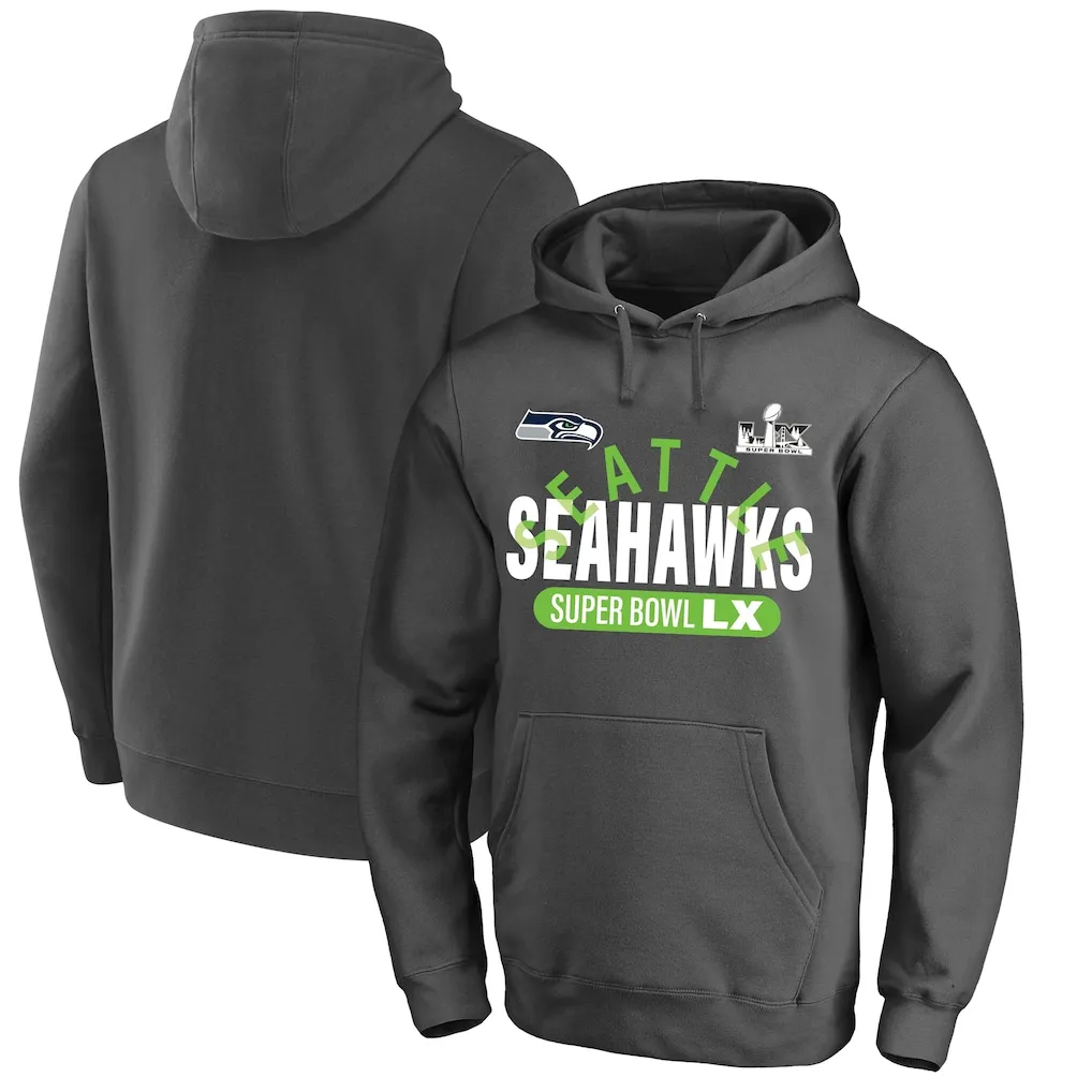 Big and Tall Seahawks Super Bowl LX Hoodie - Gray
