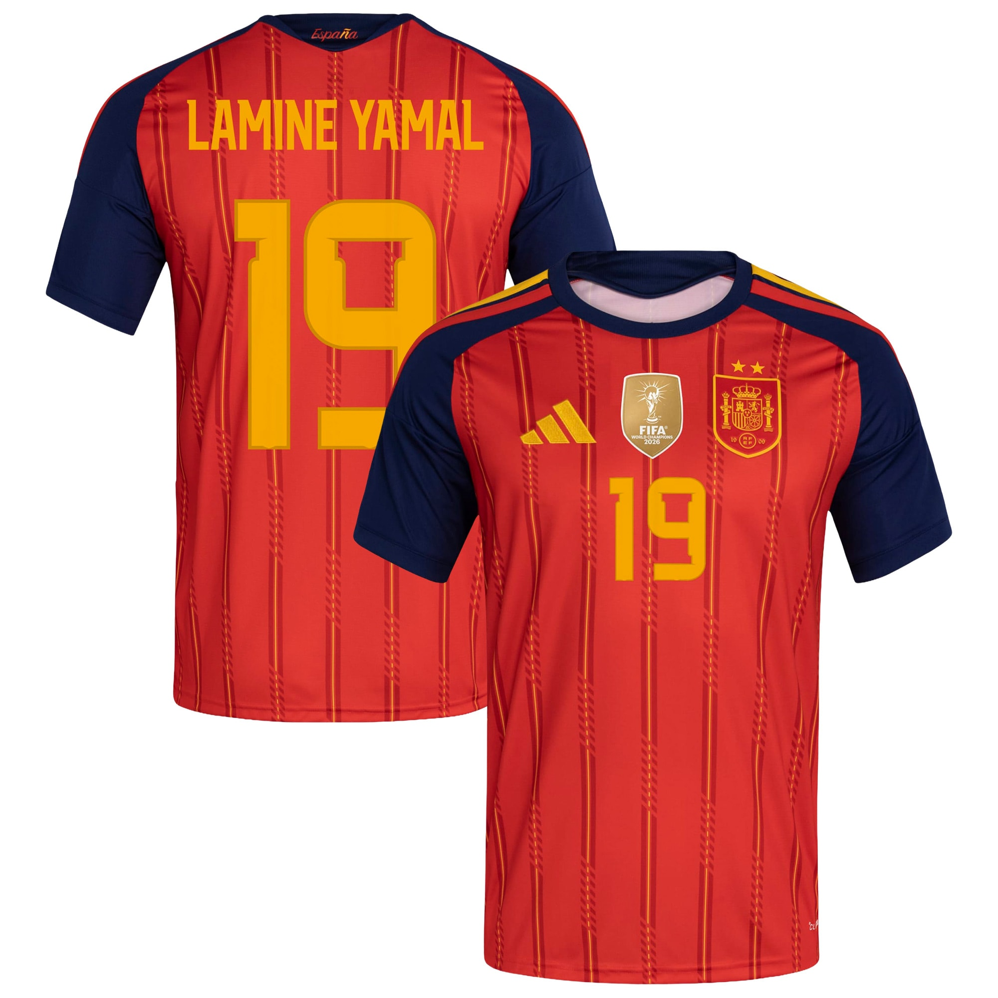 Spain World Cup Champions Jersey with Lamine Yamal name and number